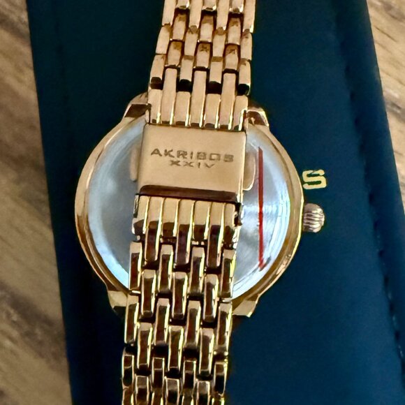 Akribos XXIV Watch AK831RG Rose Gold Color With Swarovski Crystals - Picture 6 of 10